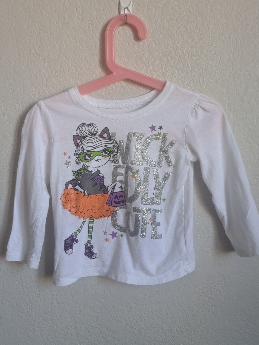 The Childrens Place Girls Halloween Cat Graphic Longsleeve Tee Size 2T